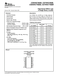 Datasheet CD54HC4020 manufacturer TI